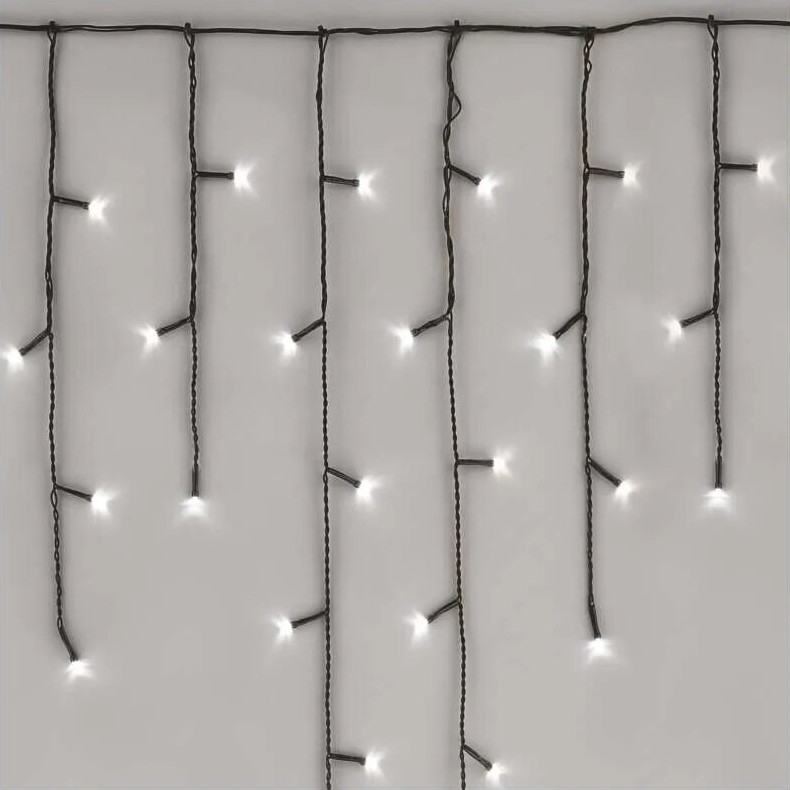 LED Външна коледна верига 100xLED/2,5x0,9м IP44 студено бяла