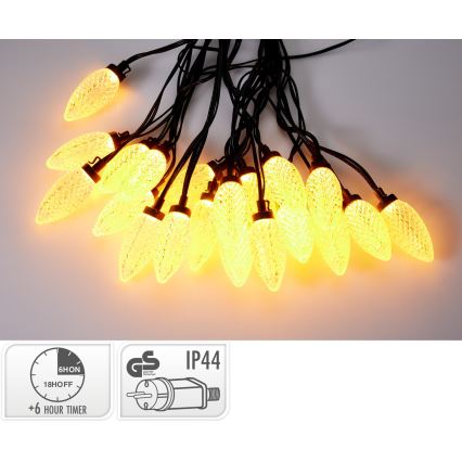 LED външна коледна верига 20xLED/230V 14,5 m IP44 топла бяла
