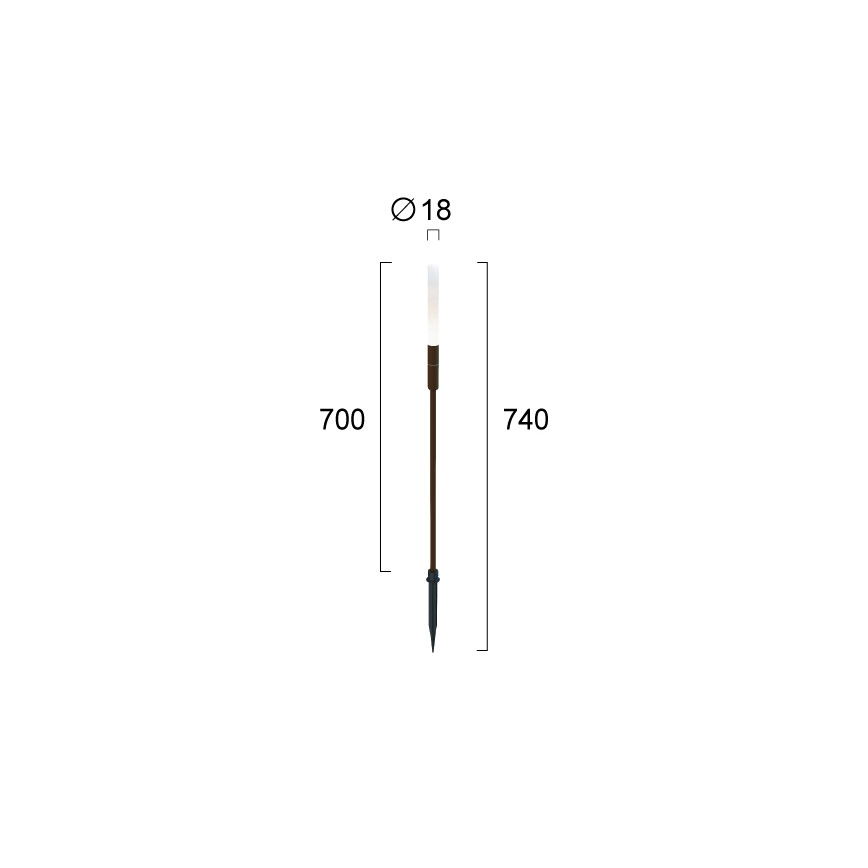 LED външно осветително тяло STICK LED/1,5W/24V IP65 кафяво