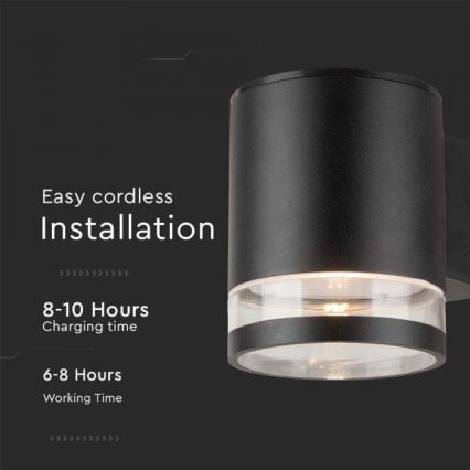 LED Външно соларно стенен осветител LED/1W/3,7V 3000K IP54 1200 mAh черен