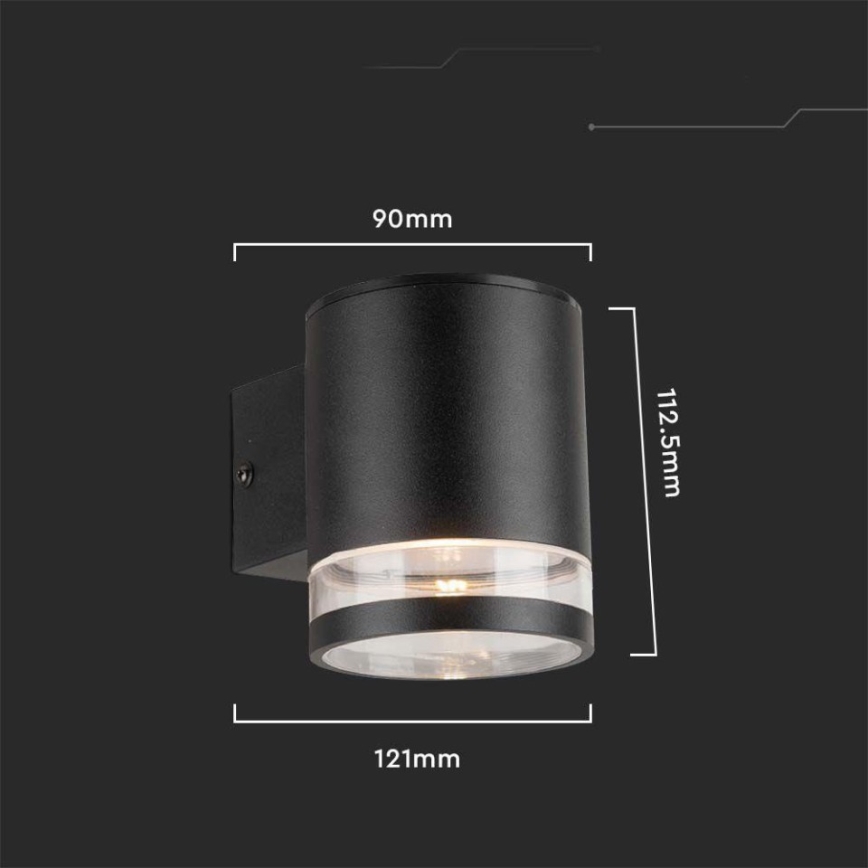 LED Външно соларно стенен осветител с сензор LED/1W/3,7V 3000K IP54 1200 mAh черен