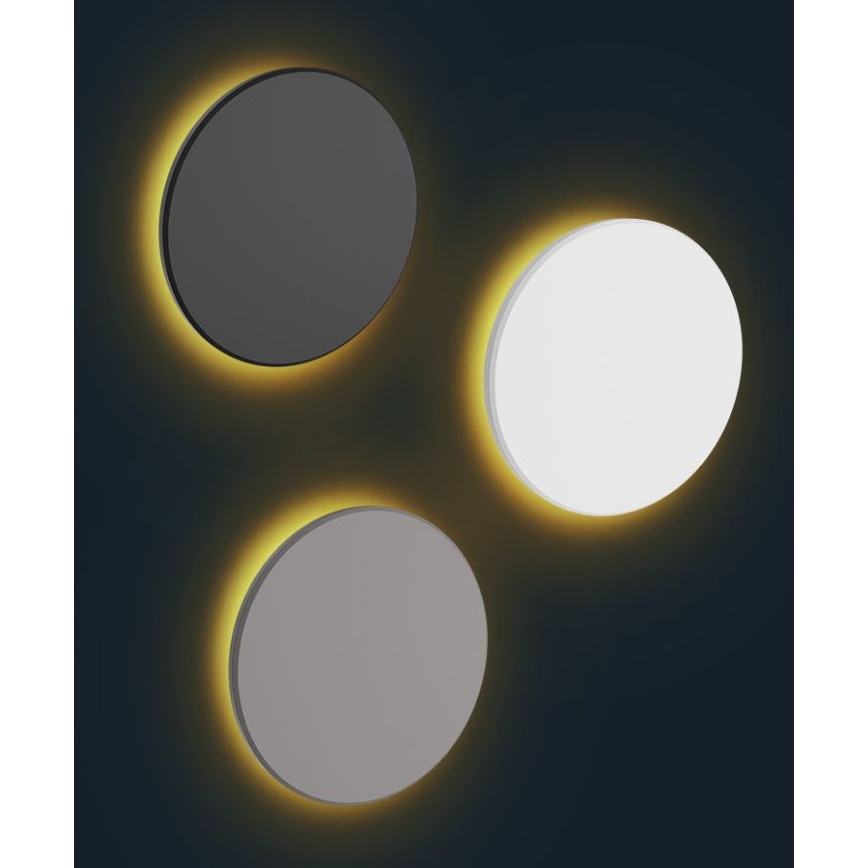 LED Външно стенна лампа PIATTA LED/9W/230V 3000/4000/6000K Ø 12 см IP44 черна