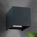 LED Външно стенна лампа CUBE 2xLED/3W/230V IP54 антрацит