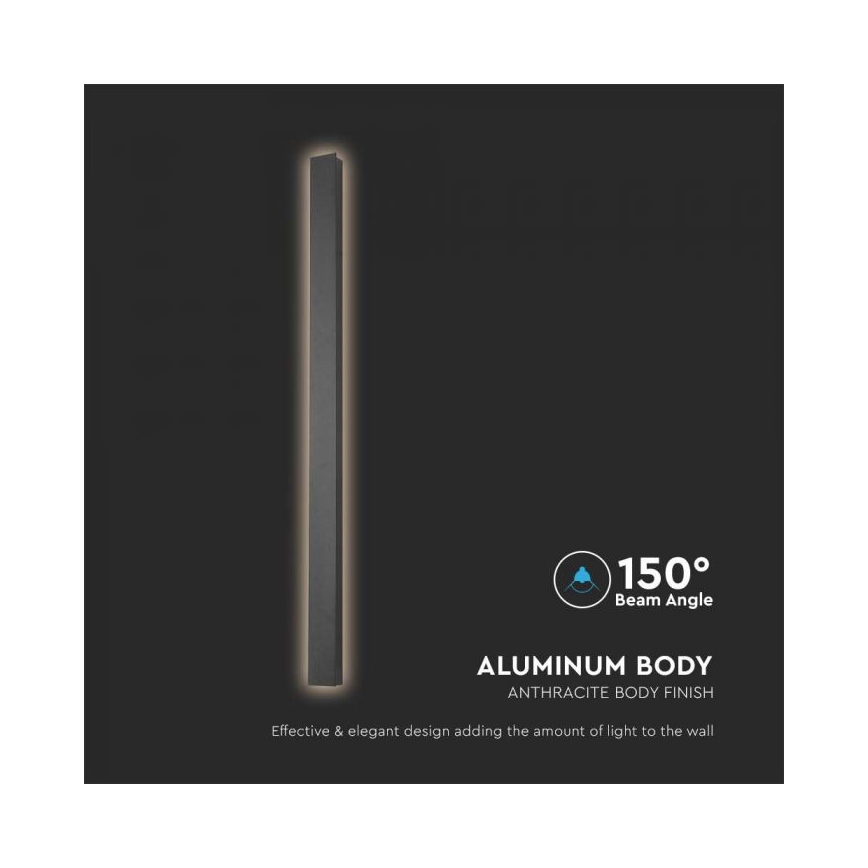 LED външно стенно осветително тяло LED/10W/230V 3000K IP65 51 cm антрацит