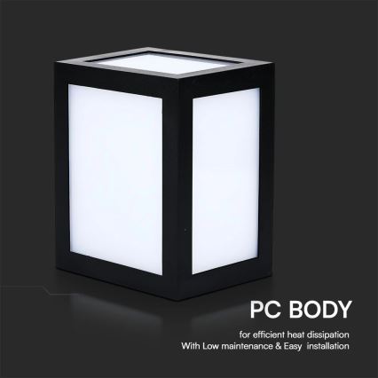 LED външно стенно осветително тяло LED/12W/230V 3000K IP65 черно