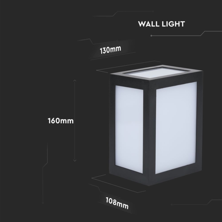 LED външно стенно осветително тяло LED/12W/230V 4000K IP65 черно