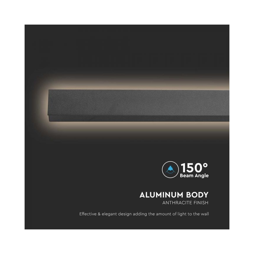 LED външно стенно осветително тяло LED/16W/230V 4000K IP65 101 cm черно