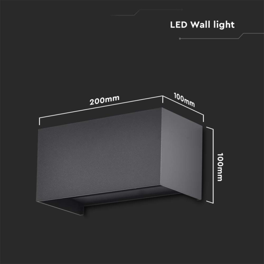 LED външно стенно осветително тяло LED/24W/230V 3000K IP65 черно