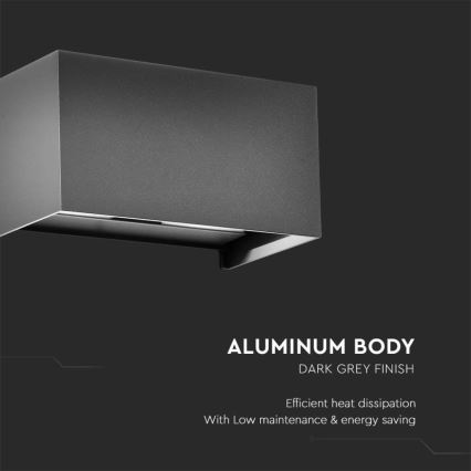 LED външно стенно осветително тяло LED/24W/230V 4000K IP65 антрацит