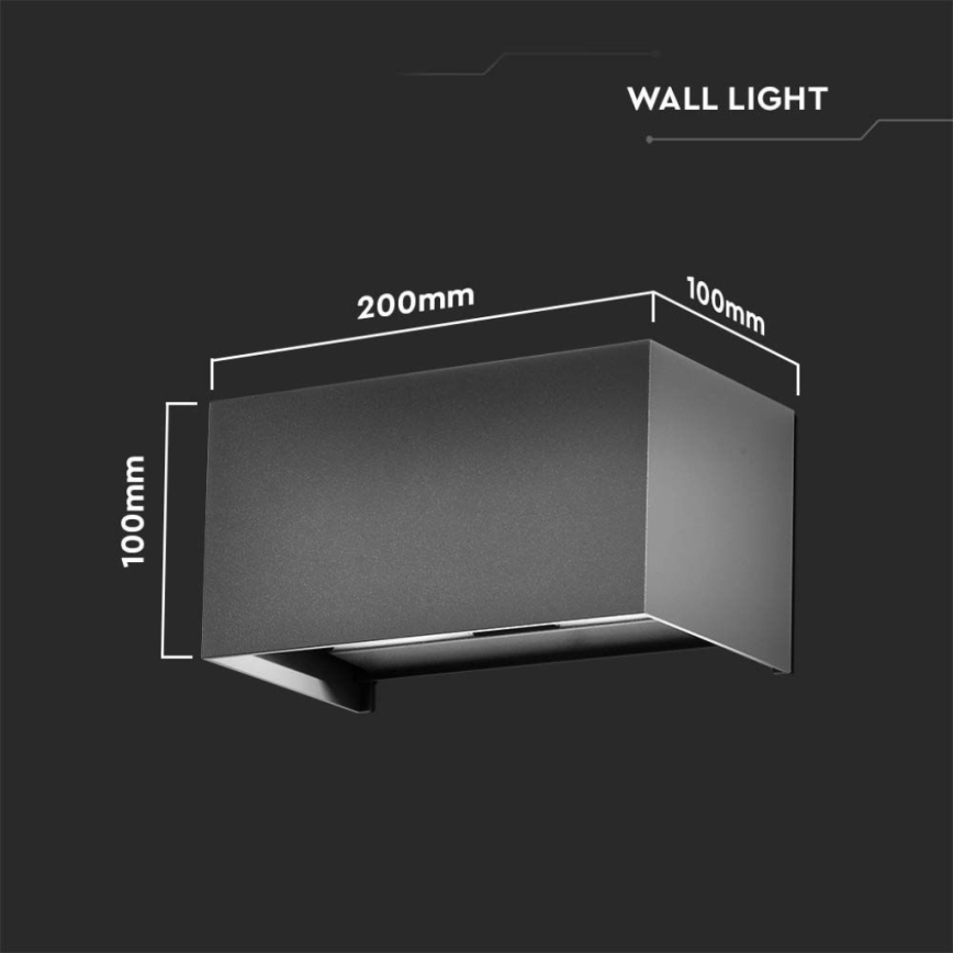LED външно стенно осветително тяло LED/24W/230V 4000K IP65 антрацит