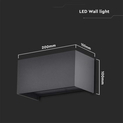 LED външно стенно осветително тяло LED/24W/230V 4000K IP65 черно