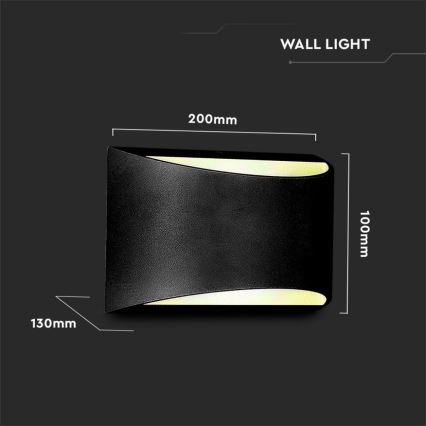 LED външно стенно осветително тяло LED/9W/230V 4000K IP54 черно