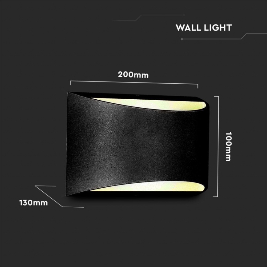 LED външно стенно осветително тяло LED/9W/230V 4000K IP54 черно