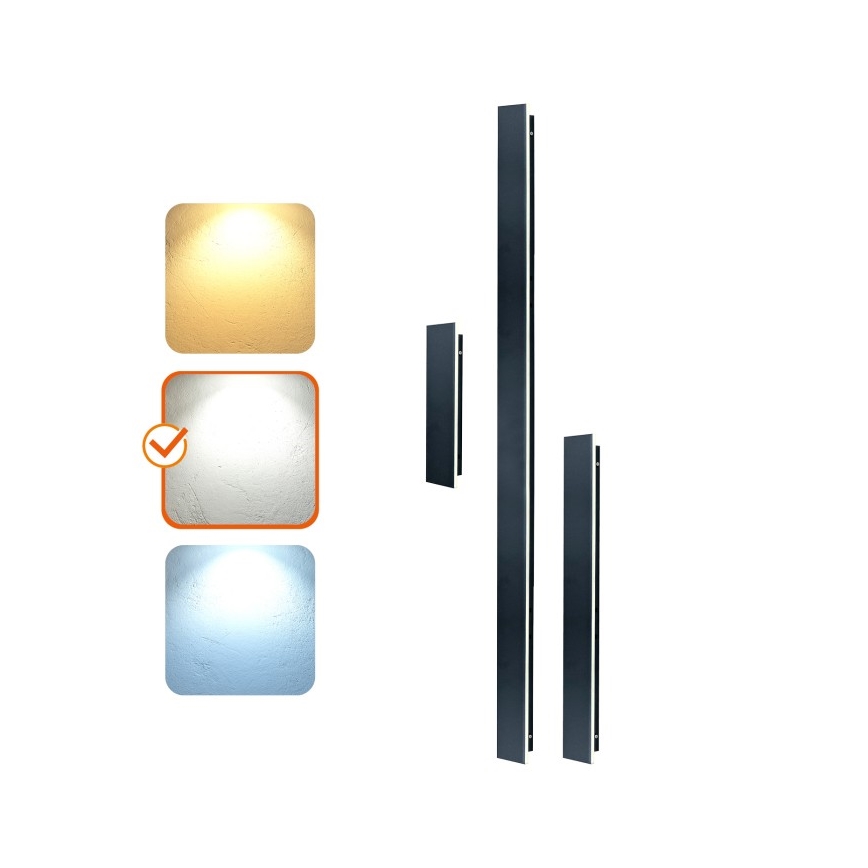 LED външно стенно осветително тяло MIRANA LED/12W/230V 4000K IP44 60 см черно