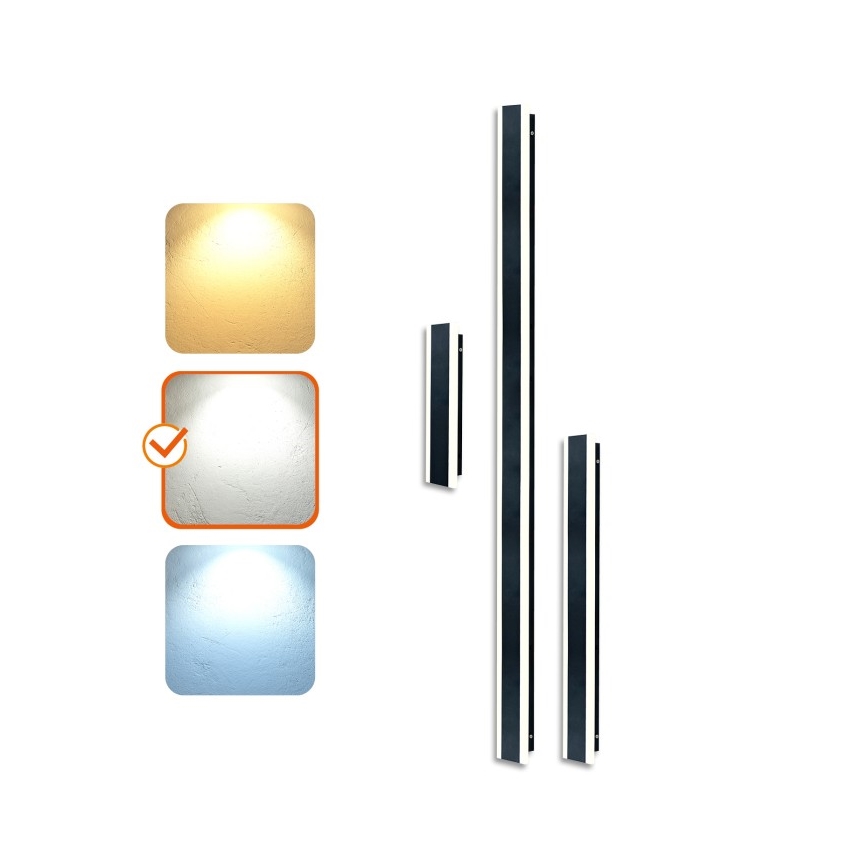 LED външно стенно осветително тяло MIRANA S LED/12W/230V 4000K IP44 60 cm черно