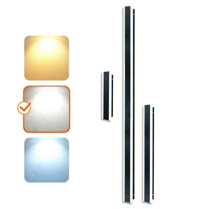 LED външно стенно осветително тяло MIRANA S LED/25W/230V 4000K IP44 120 cm черно