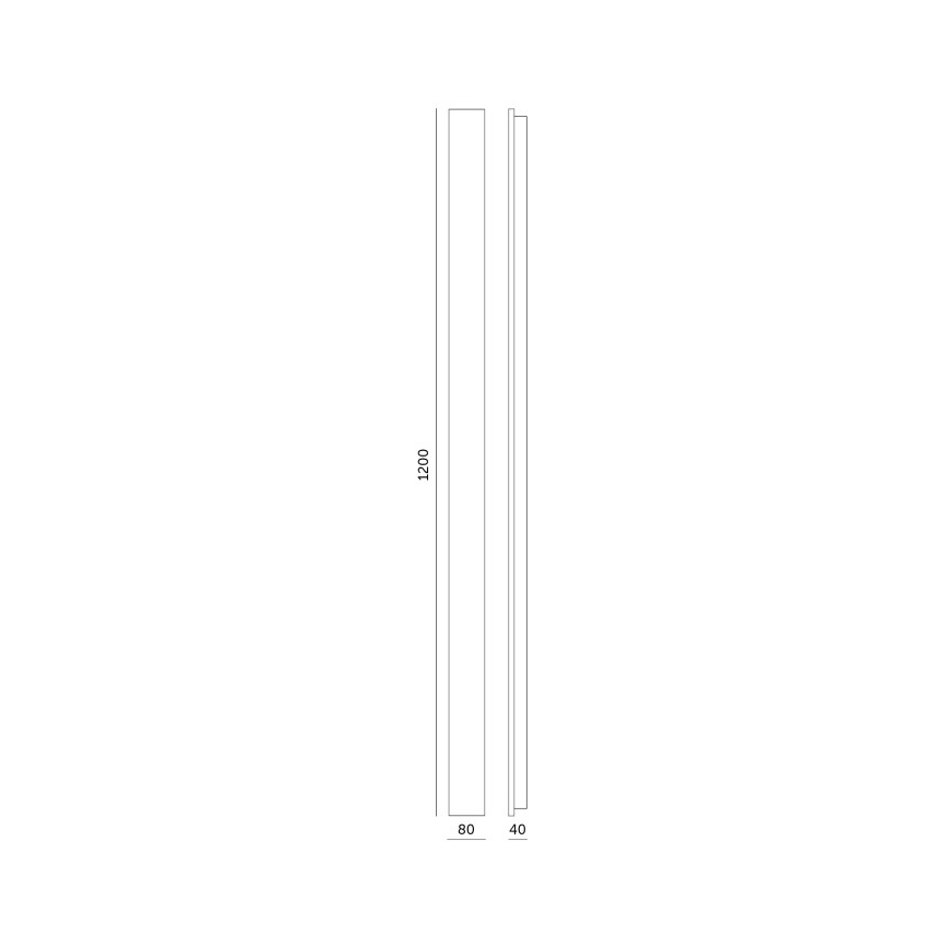LED външно стенно осветително тяло MIRANA S LED/25W/230V 4000K IP44 120 cm черно
