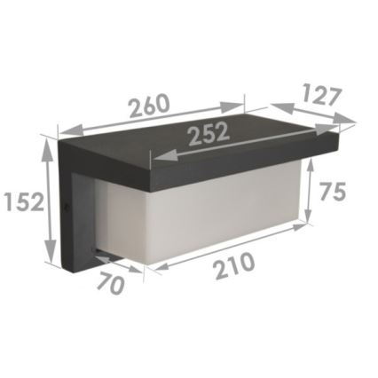 LED външно стенно осветително тяло NEELY LED/12W/230V IP54 черно