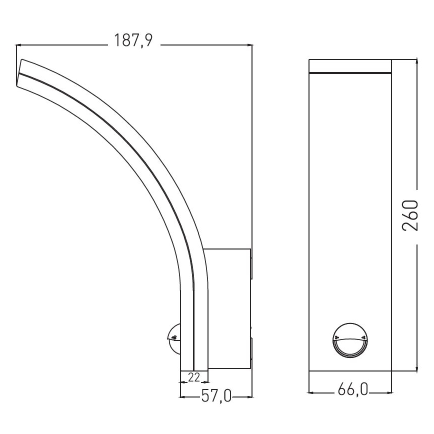LED димируема външна стенна лампа със сензор за движение и сумрак LED/12/15/20W/230V IP65 черна
