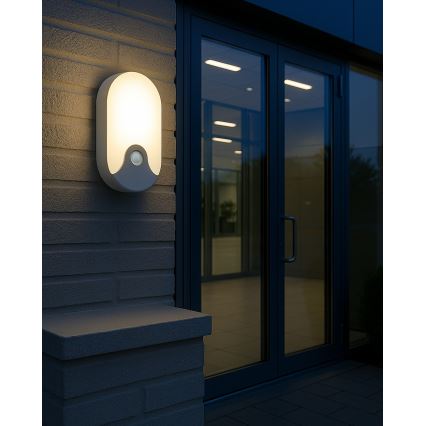 LED външно стенно осветително тяло с датчик за движение LED/18W/230V IP44 бяло