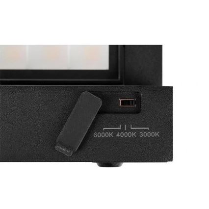 LED външно стенно осветително тяло със сензор за движение и за сумрак LED/36W/230V 3000/4000/6500K IP54 черно