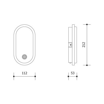 LED външно стенно осветително тяло със сензор за движение и за здрач OVAL LED/10W/230V IP65 бяло
