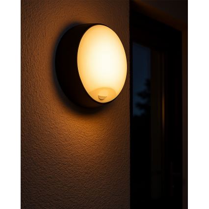 LED димируема външна стенна лампа с датчик за движение LED/15/18/20W/230V 3000K/4000K/6500K IP65 черна/бяла