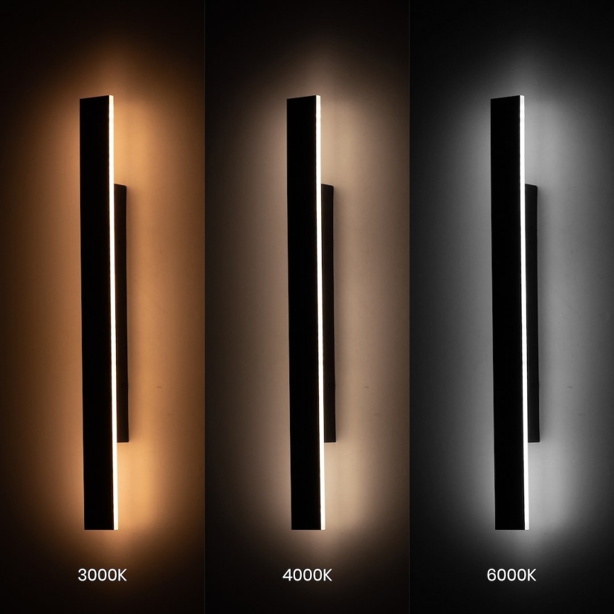 LED външно стенно осветително тяло WOW LED/11W/230V 3000/4000/6000K 60 cm IP54 черно