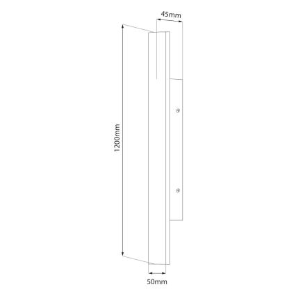 LED външна стенна лампа WOW LED/20W/230V 3000/4000/6000K 120 см IP54 черна