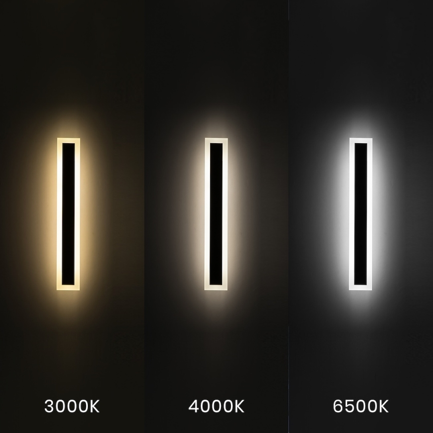 LED външно стенно осветително тяло WOW LED/20W/230V 3000/4000/6500K 60 cm IP54 черно