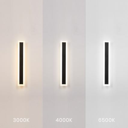 LED външно стенно осветително тяло WOW LED/20W/230V 3000/4000/6500K 60 cm IP54 черно