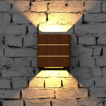 LED външно стенo осветително тяло LUXLINE 6W/230V 3000K IP54 орех