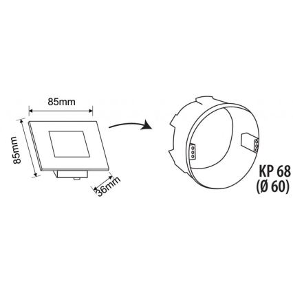 LED Външно стълбищно осветително тяло LED/1,7W/230V 3000/4000/6000K IP54 бяло
