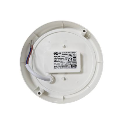 LED външно таванно осветително тяло LED/8W/230V 4200K Ø 14 cm IP64 бяло