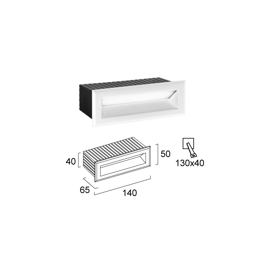 LED външно вградено осветително тяло FLIK LED/3W/230V IP65 бяло