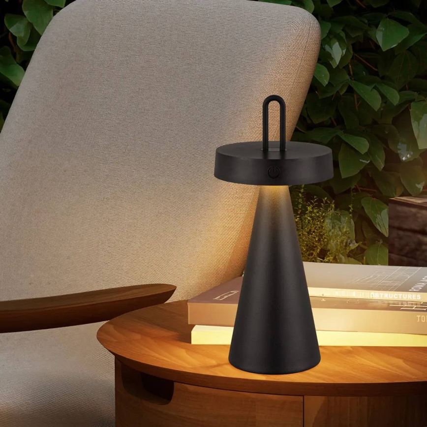 LED димируема външна презареждаема сензорна настолна лампа HALO LED/1,5W/3,7V 3000 mAh IP44 черна