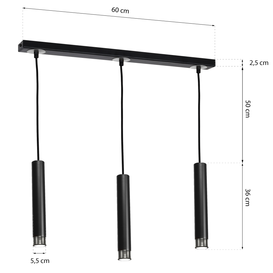 LED Кабелен полилей DANI 3xGU10 / 8W / 230V