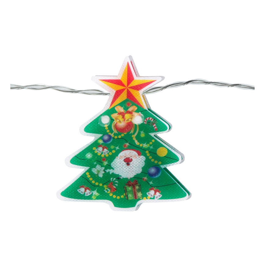 LED коледен гирлянд 10xLED/2xAA 1,35 m топло бяло за елха