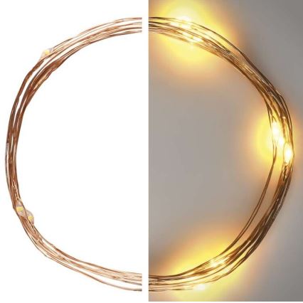 LED коледен гирлянд 20xLED/2,4m топла бяла