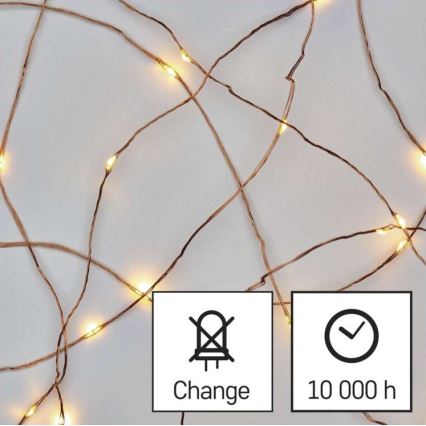 LED коледен гирлянд 20xLED/2,4m топла бяла