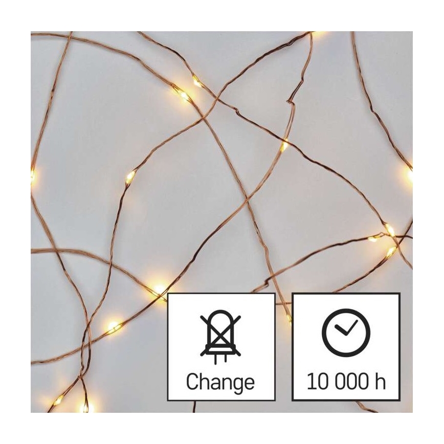 LED коледен гирлянд 20xLED/2,4m топла бяла