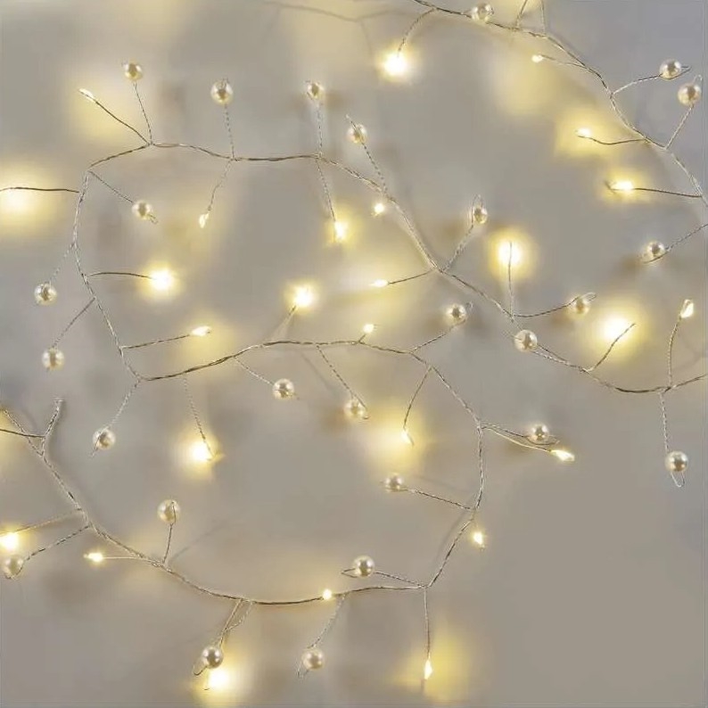 LED коледен гирлянд 40xLED/3xAA 1,5 m, топла бяла светлина