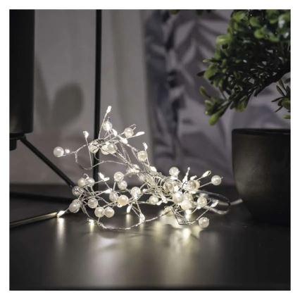 LED коледен гирлянд 40xLED/3xAA 1,5 m, топла бяла светлина