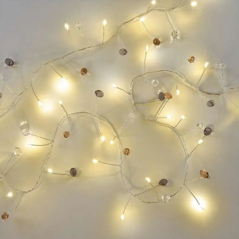 LED коледен гирлянд 40xLED/3xAA 1,5 m топло бяло
