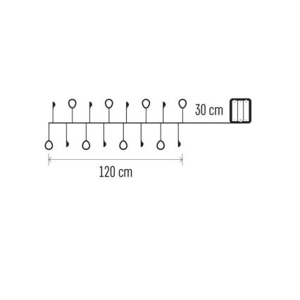 LED коледен гирлянд 40xLED/3xAA 1,5 m топло бяло