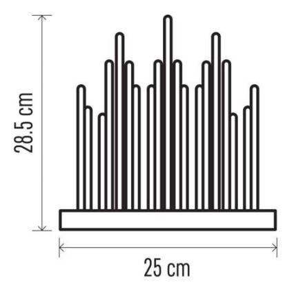 LED Коледен свещник 19xLED/3xAA сив