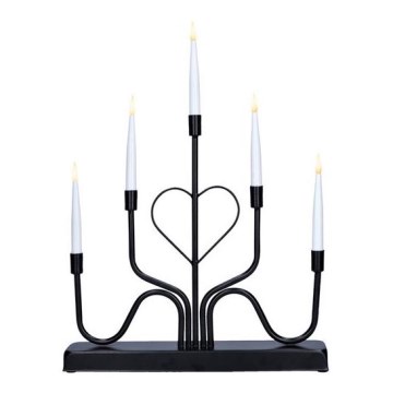 LED коледен свещник 5xLED/2xAA, топла бяла светлина