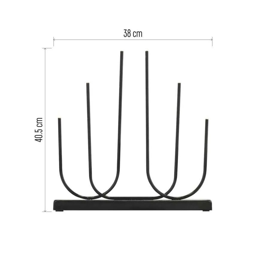 LED Коледен свещник 6xLED/2xAA черен