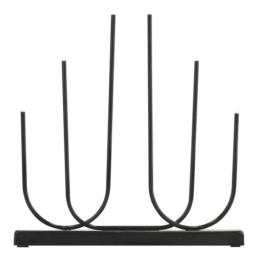 LED Коледен свещник 6xLED/2xAA черен