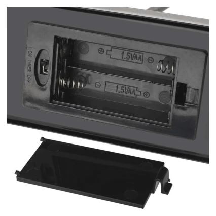 LED Коледен свещник 6xLED/2xAA черен